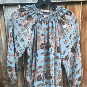 Tucker Silk Blouse Size P